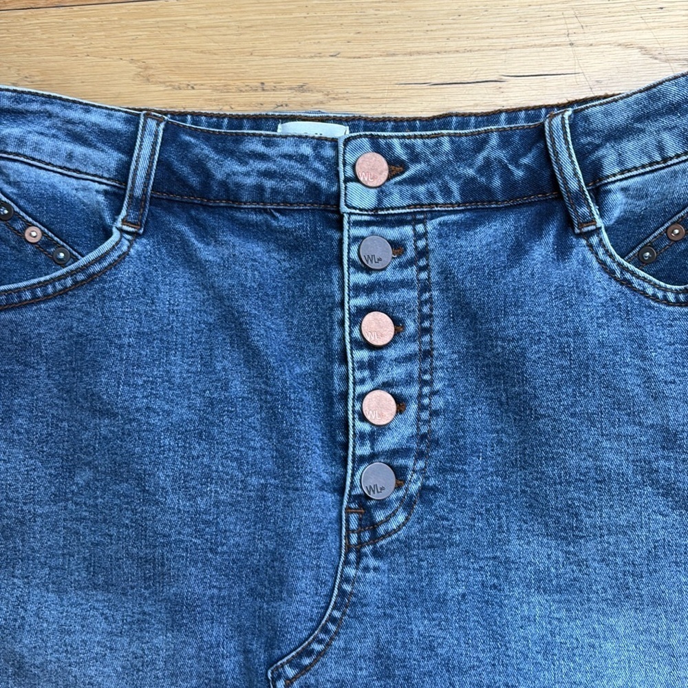 Wash Lab Jean Raw Hem Maxi Split Skirt. Size 31 - Picture 3 of 8